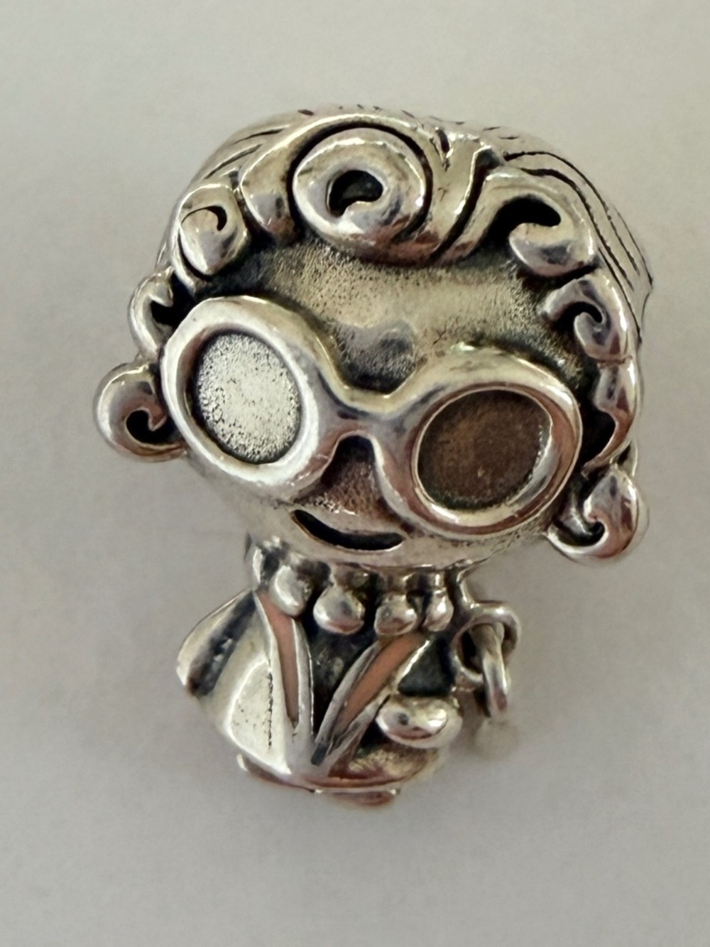Rare Retired Pandora Charm Mrs. Wise Grandma Bead Charm Sterling Silver 925